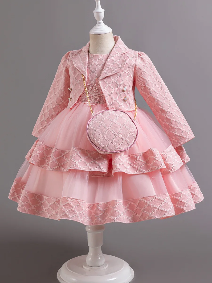 3 Stück Mädchen elegante Kleider Sommer Luxus Schleife Prinzessin Kleider für Mädchen 12 Jahre alte Kinder Taufe Hochzeitskleid Geburtstag Abend – Detail 5