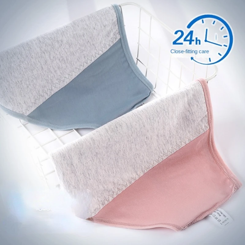 Calzoncillos menstruales de algodón puro para mujer, lencería con absorción de agua, a prueba de fugas