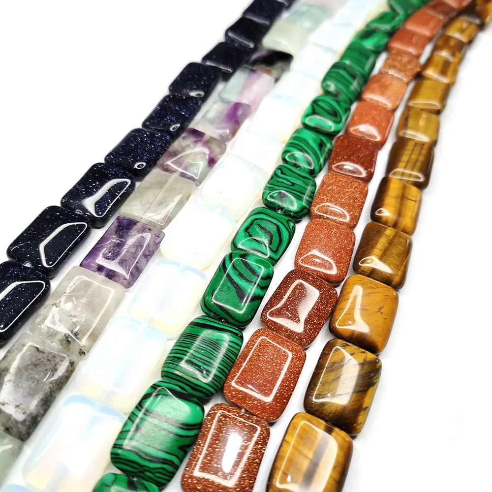 Natural Stone Beads 13x18mm Rectangular Semi-precious Stone Beads for DIY Jewelry Making Bracelet Necklace Jewelry Accessories