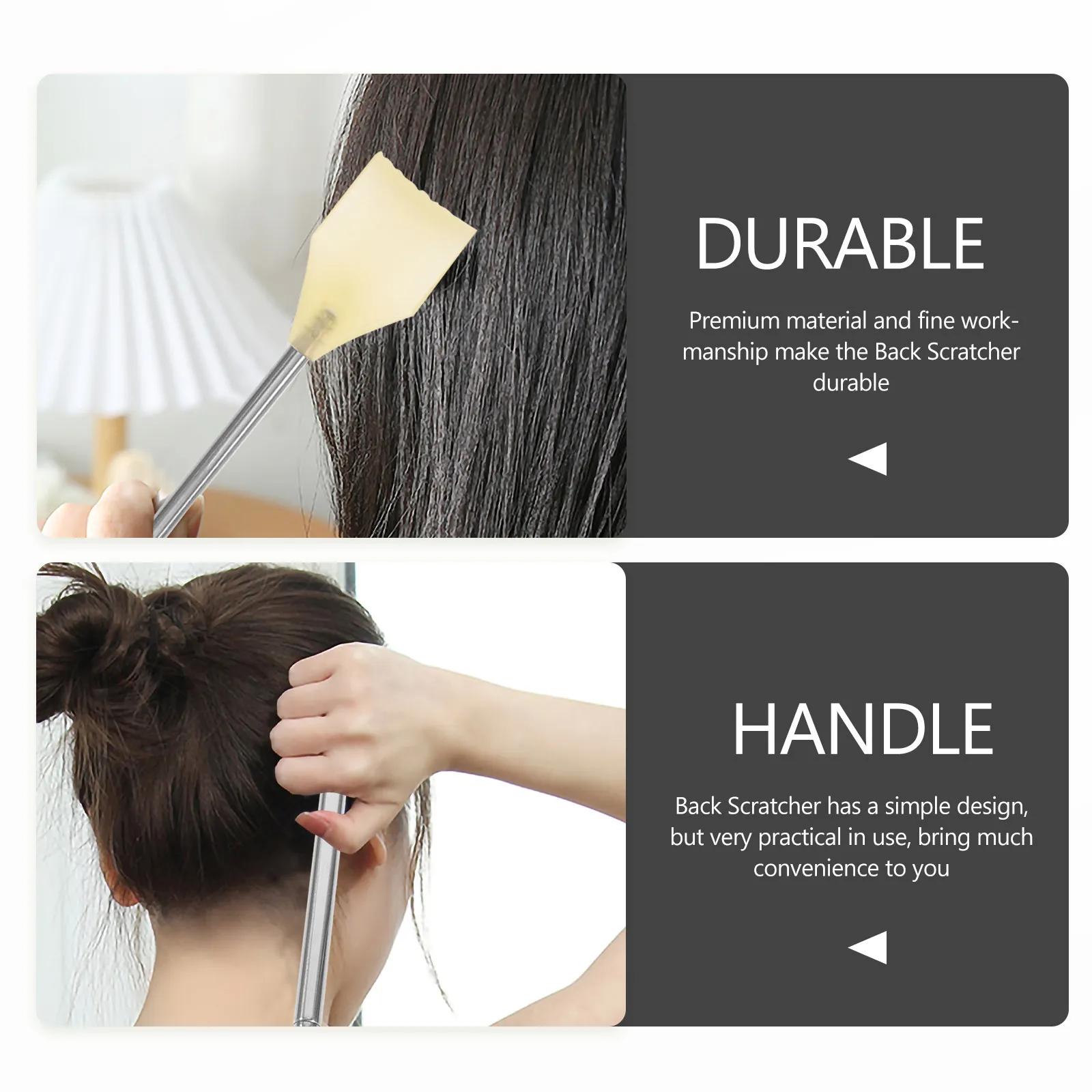 10Pcs Back Scratcher Retractable Stainless Steel Long Handle Portable Itching Relief Massage Tool for Outdoor Use