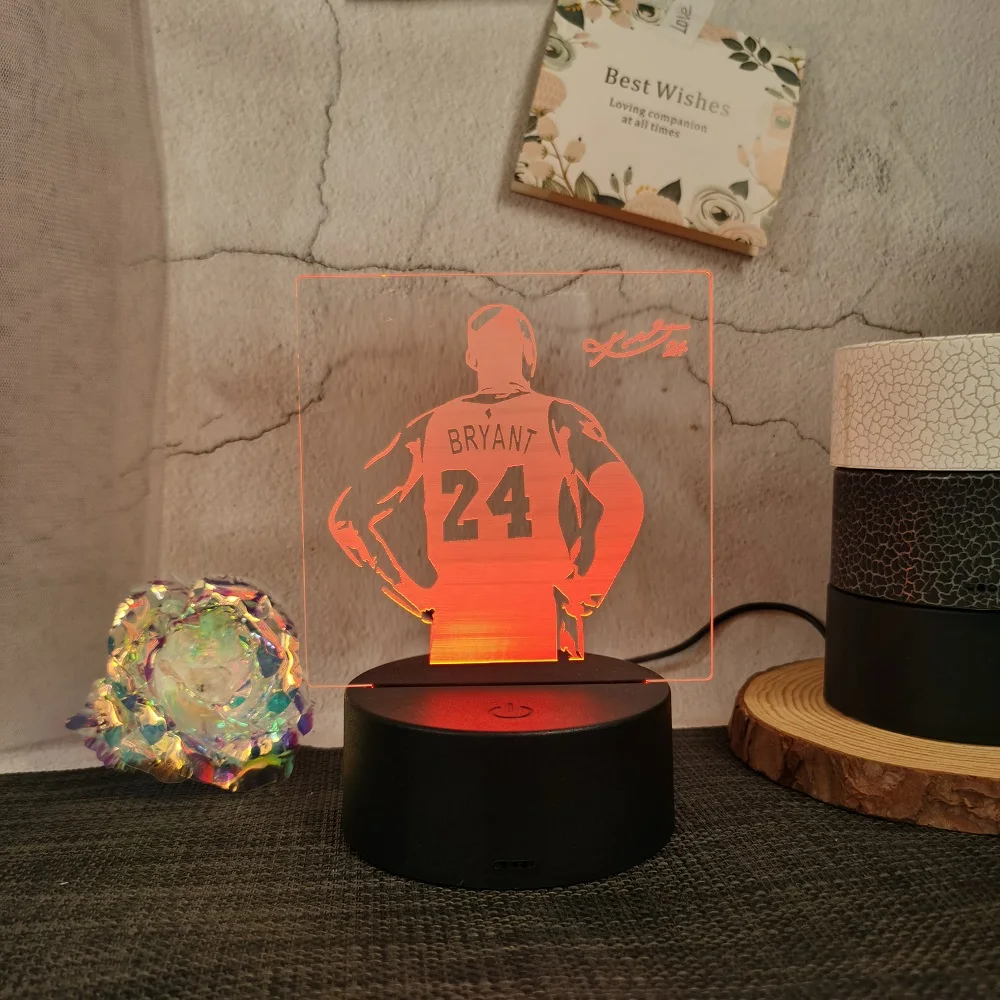 Basketball Player Kobe Kids Night Light LED Lights Touch Control 7 Colour Changes Great Birthday Gift for Sports Lover Boys