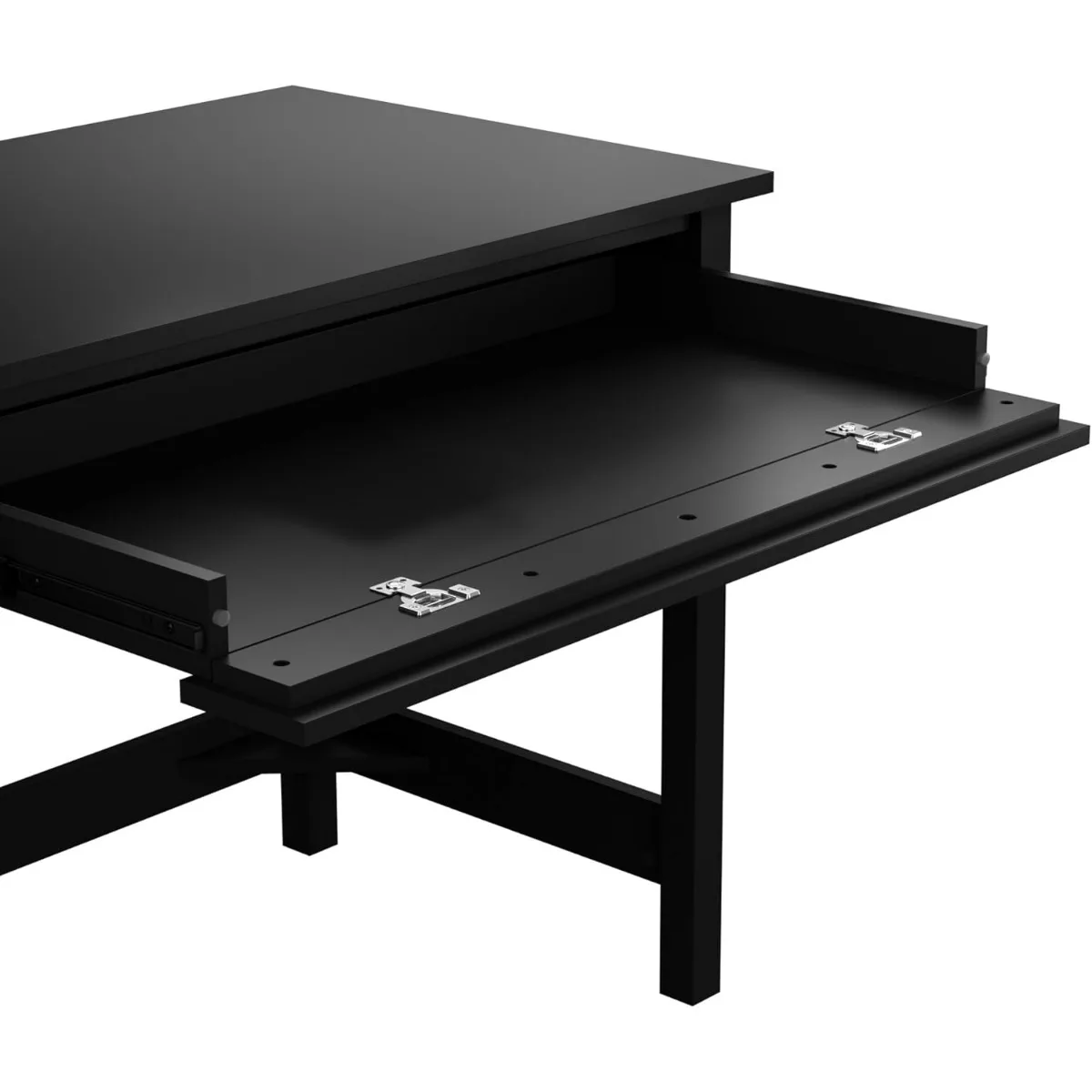 Bush Furniture Broadview 54W Computer Desk with Drawers in Classic Black| Table Workstation with Storage