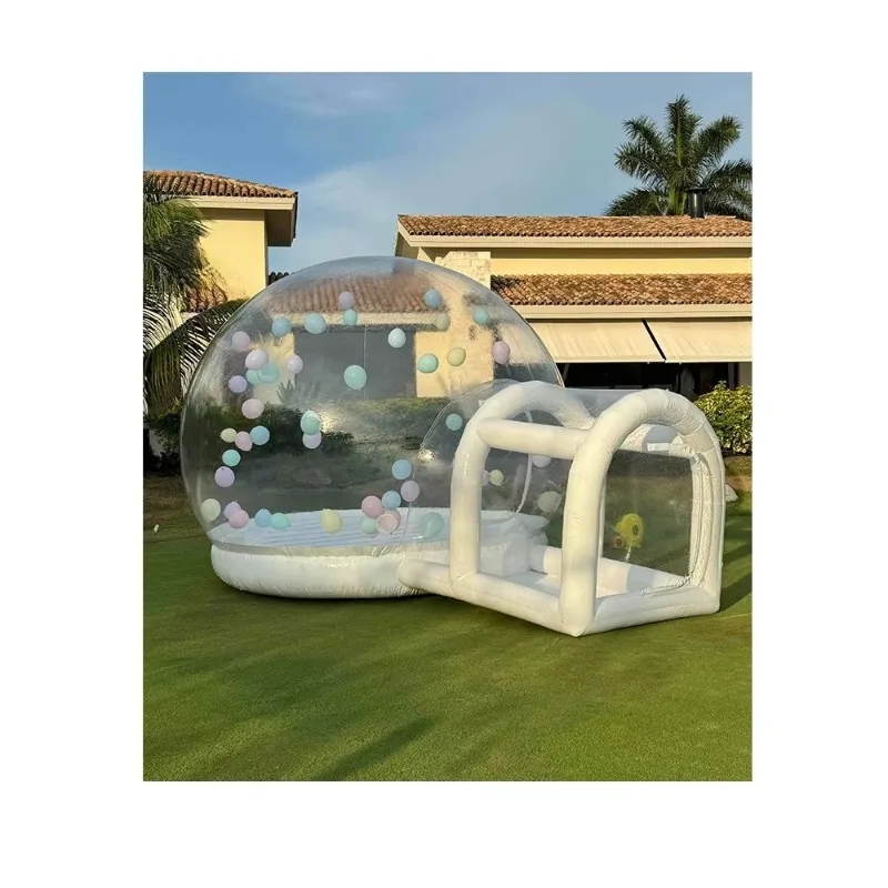 

Mini White Wedding Indoor Outdoor Children's Play White Inflatable Stargazing Bubble Tent