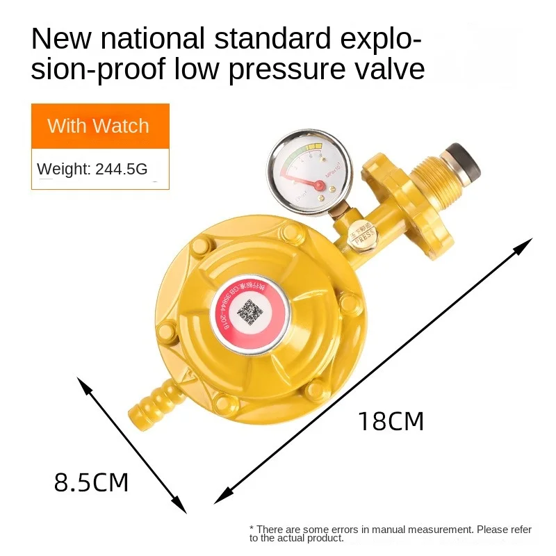 Regulator gazu propanu z/bez manometr ciśnienia wskaźnik poziomu do kuchenek do grilla hydraulik zawór redukcyjny stół