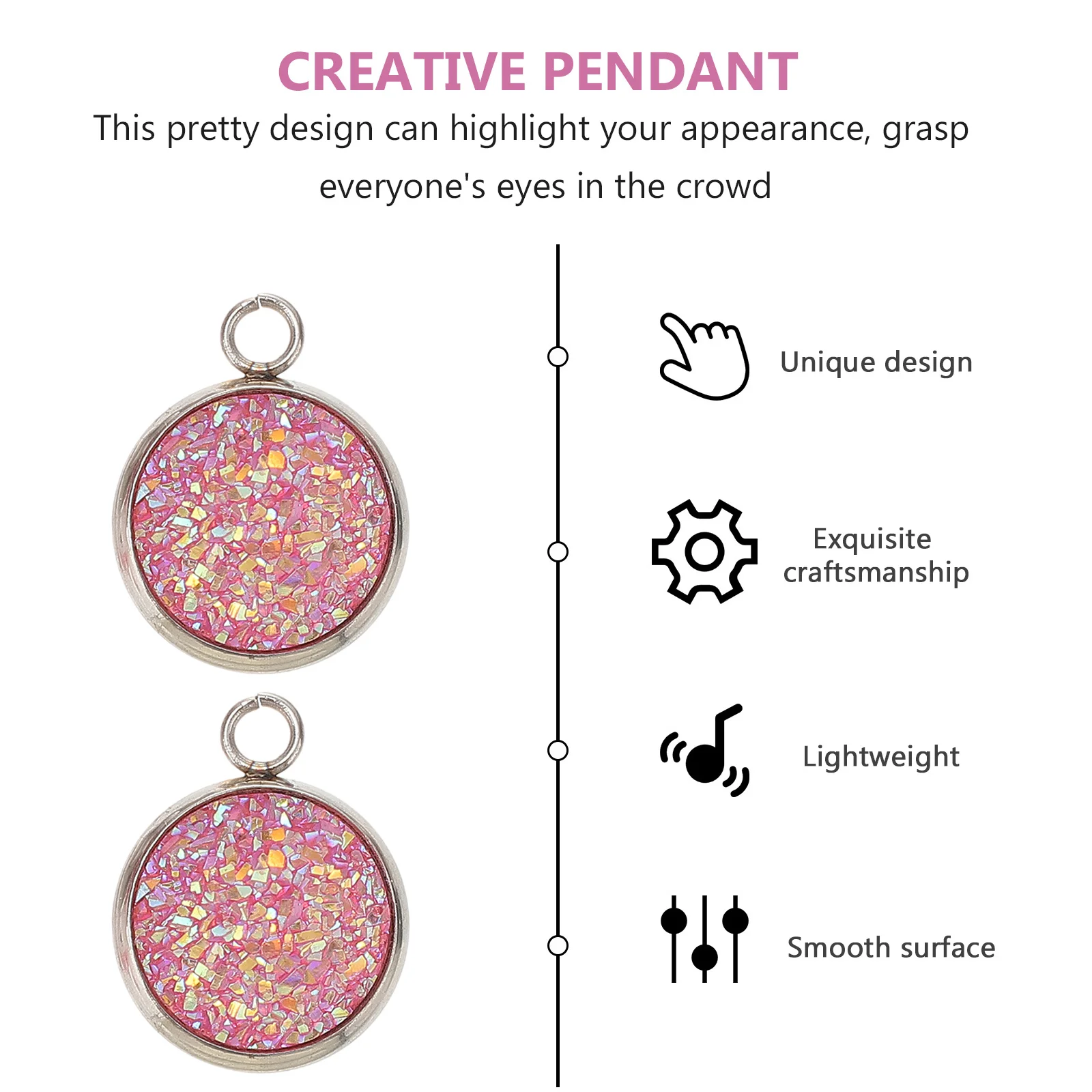 

5 шт., подвески в виде кластера из смолы, темно-розовые ювелирные изделия «сделай сам», аксессуары, ожерелье, браслет, подвеска, креативный кулон