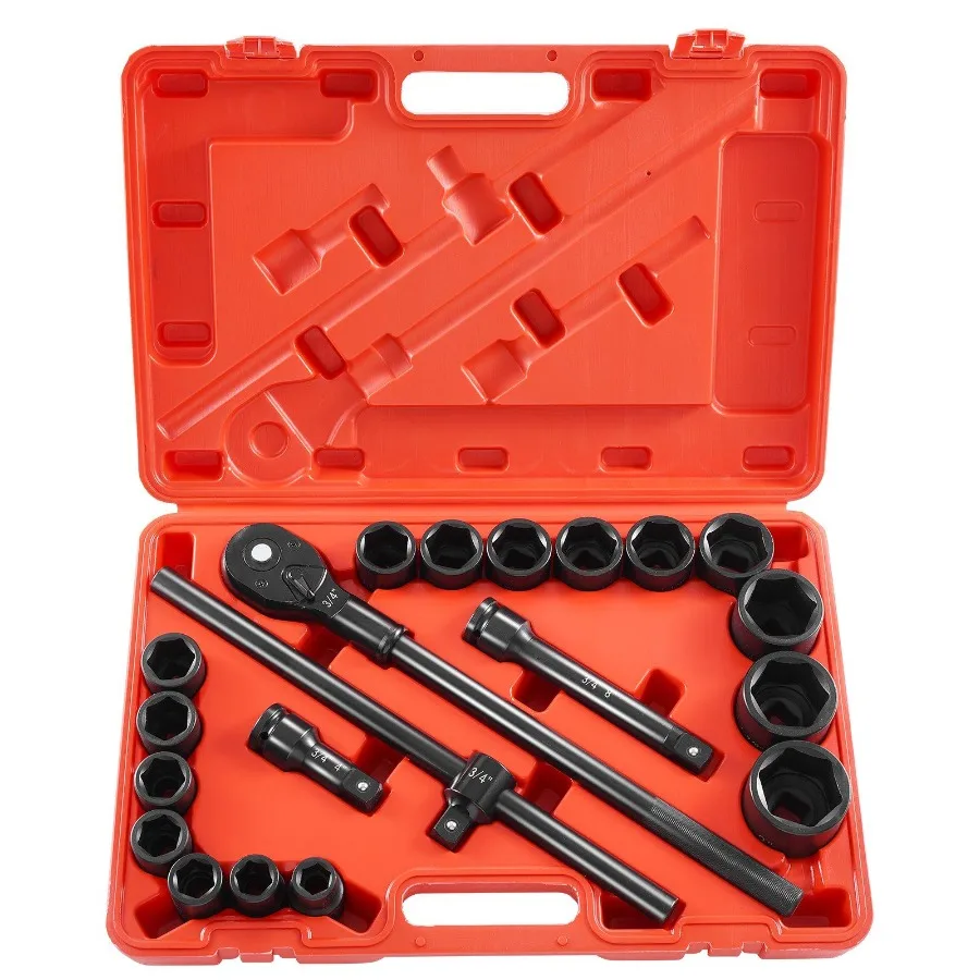 Impact Socket Set Impact Sockets 3 4 Inches 21 Piece 3 4 Inches to 2 Inches SAE