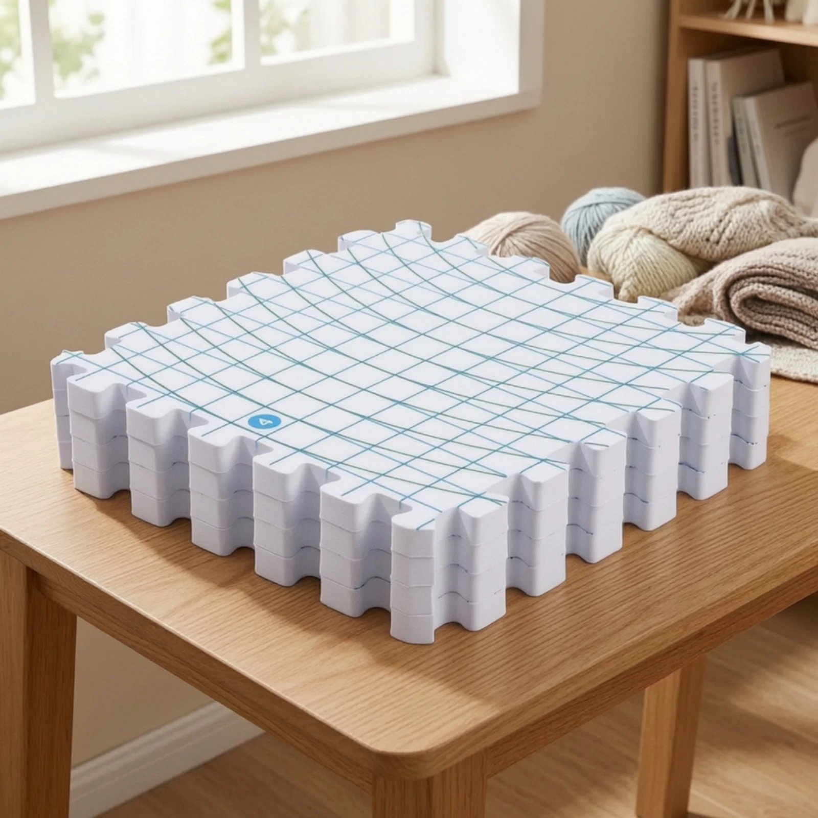 4 Pieces Crochet Blocking Mats Foam Knitting Blocking Mats Thick Precision for Knitters, Craft Room view 4