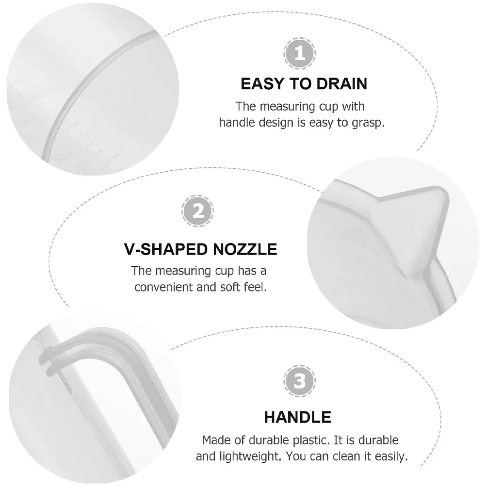 

8 Pcs Baking Measuring Cup Jug Kitchen Cups Plastic Craft Clear Measure Tools High Capacity Home
