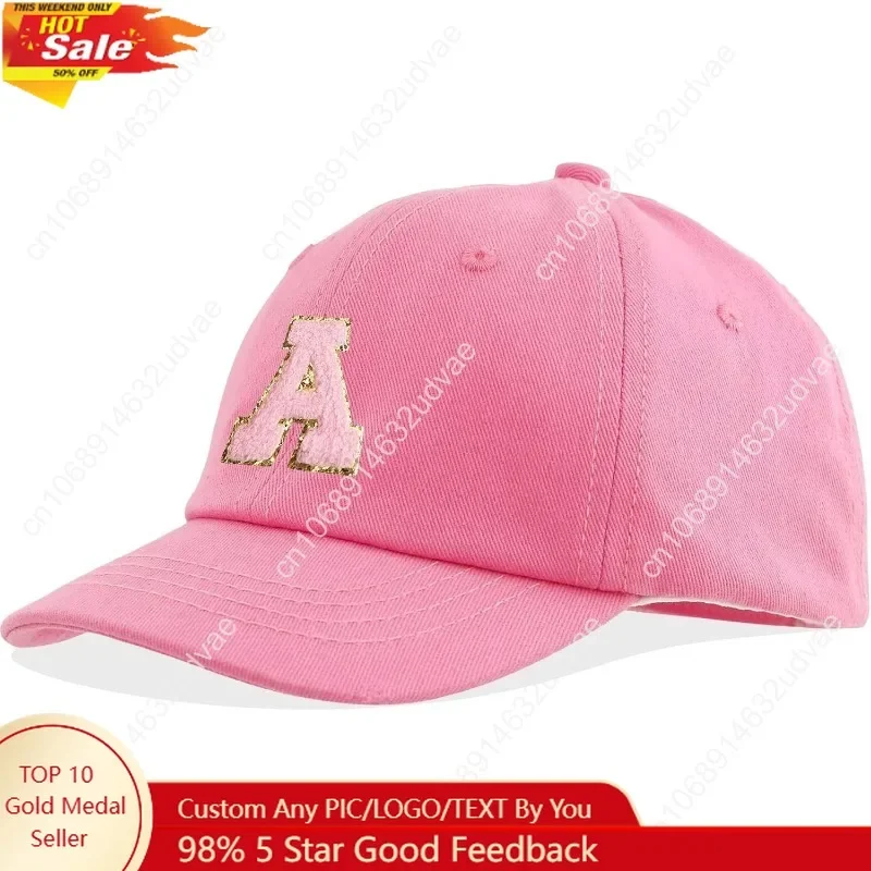 

Kids Baseball Cap Hat Cotton Cute Letter Adjustable Toddler Hat for Girls Unisex-Child Age 5-14 UPF 50+