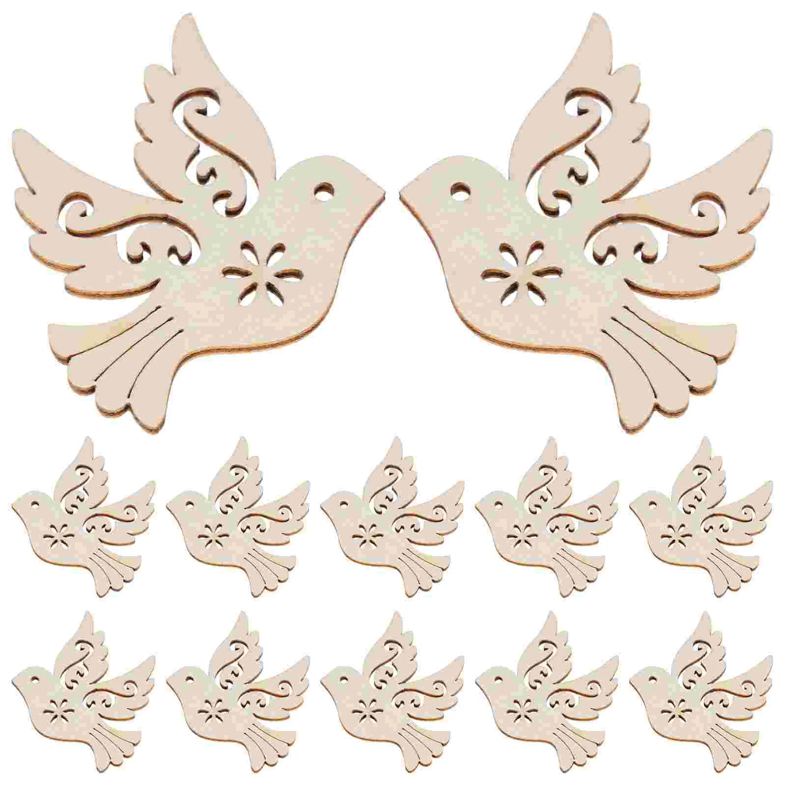 50 Pcs Peace Dove Accessories Home Decor Unfinished Blank Tags Cutouts For Crafts Wooden Pieces Homedecor Slices Ornaments