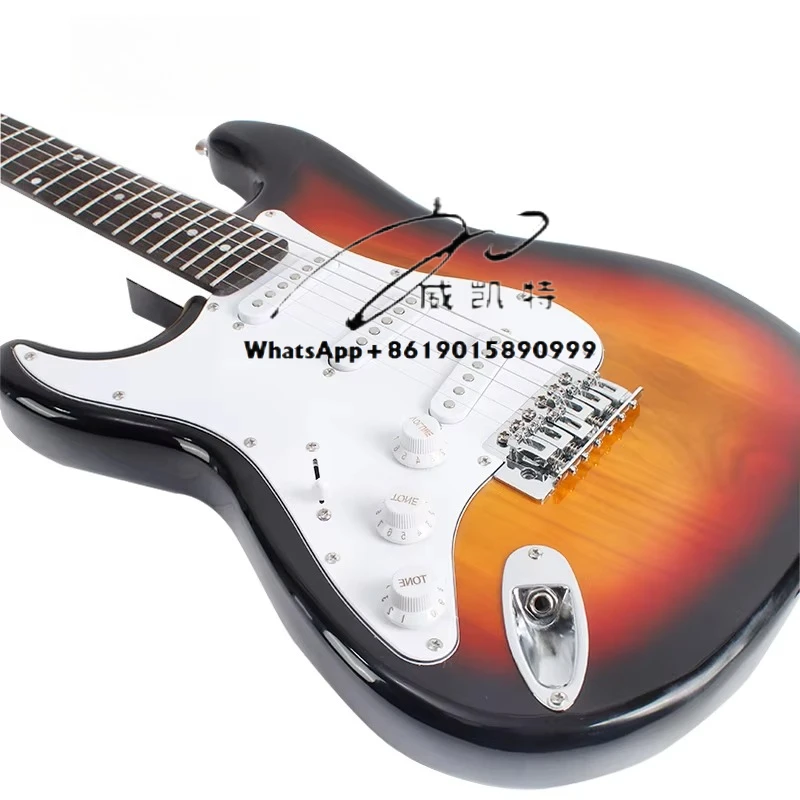 

Custom 39-inch professional electric guitar with 6 stringed instruments, suitable for guitar beginners