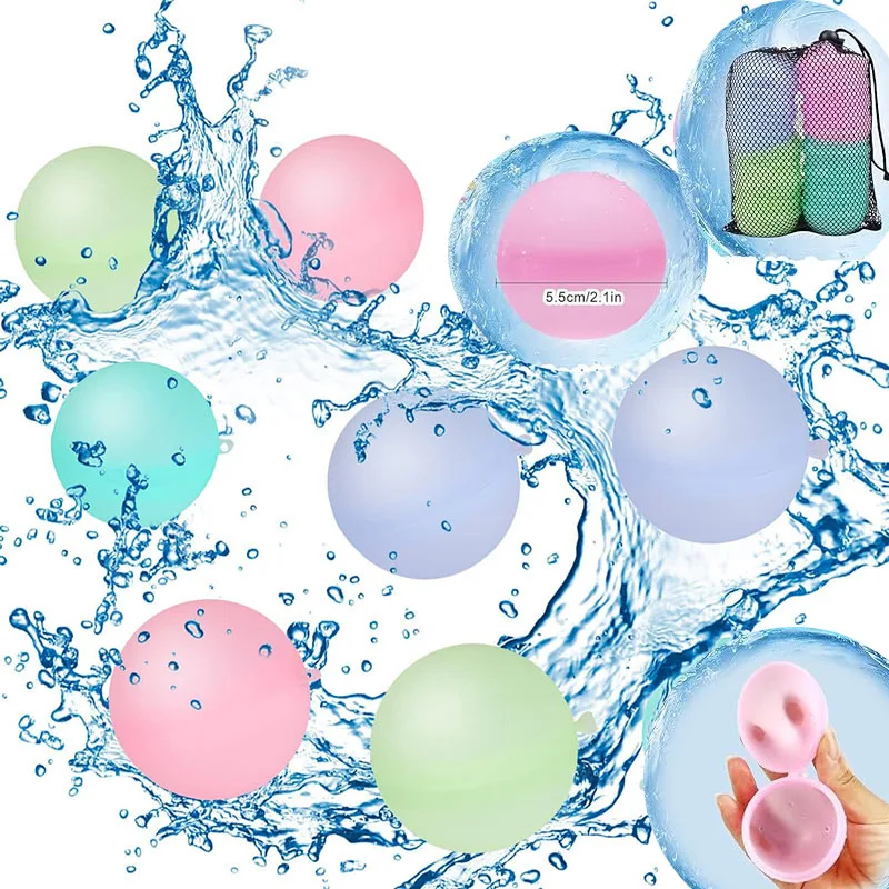 

Swimming Pool Reusable Water Balloons Refillable Water Balloon Quick Fill Self Sealing Water Bomb Splash Balls for Kids Gifts