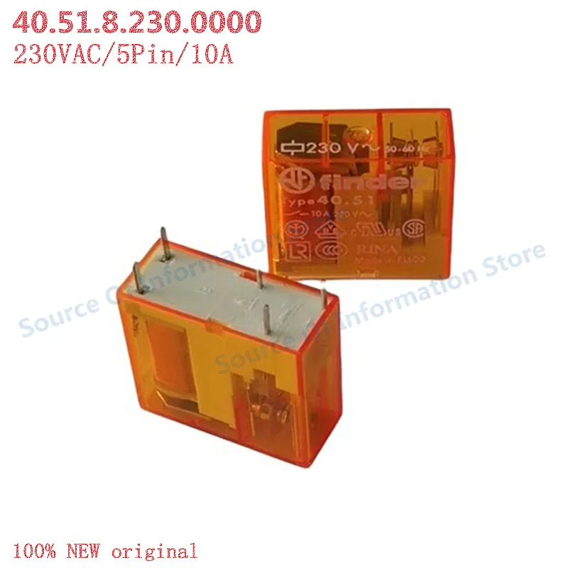 

40.51.8.230.0000 Finder Relay 230VAC 5-Pin 10A Type 40.51