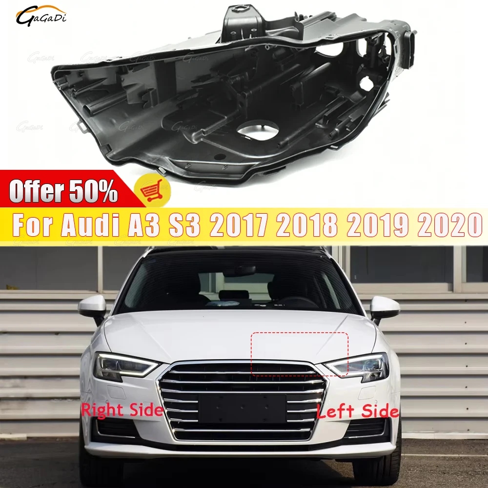 

Fit for Audi A3 S3 2017 2018 2019 2020 Car LED headlight housing Headlamp rear shell base Plastic shell Auto parts