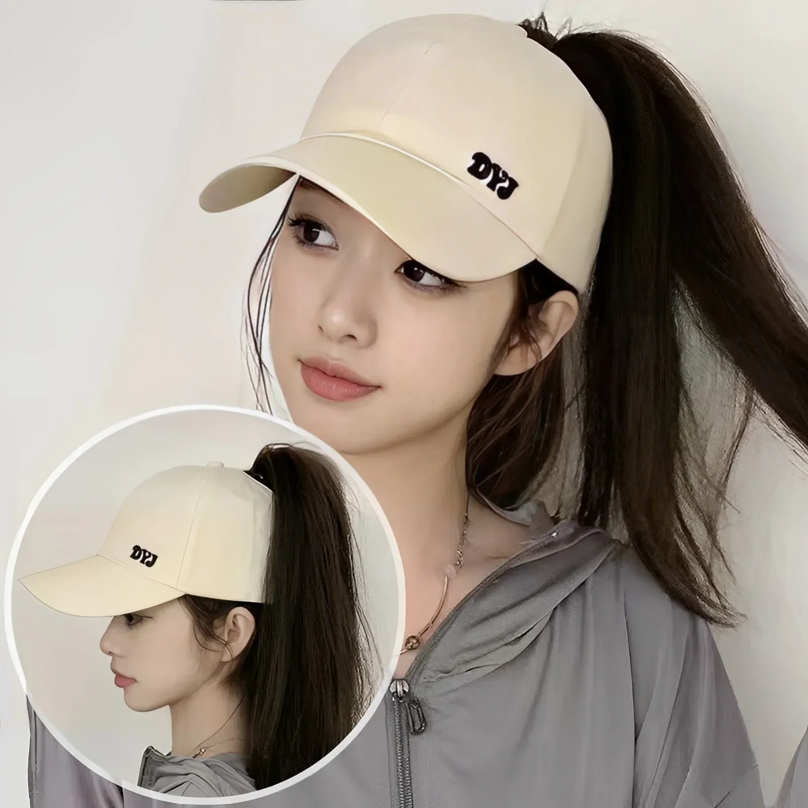 Summer Sun Protection Baseball Cap Women Fashion Wide Brim Sun Hat Empty Top Adjustable Sunscreen Hat Outdoor Travel Cap Running