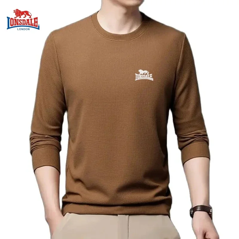 

Men's High-quality Embroidered Casual Waffle Round Neck T-shirt, Breathable, Comfortable, and Stylish Long Sleeved T-shirt