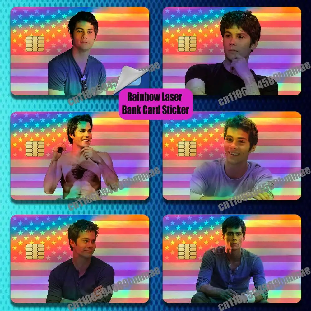 ID Access Card Cover Skin Rainbow Color Laser For D-Dylan O Brien Obrien Stickers Film Credit Bank Sticker
