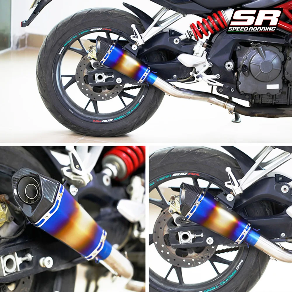 

51mm Universal Exhaust Motorcycle Racing Muffler Modified Pipe for MT07 MT09 CBR500 CBR650 Z800 R25 B10 Z400 R3 R9 PCX125