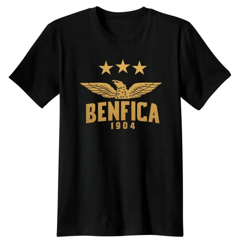 Fashion BLACK RED T Shirts men new summer short sleeve drop shipping 2024 Men Tees Tops Casual Apparel Benfica Portugal T-Shirts