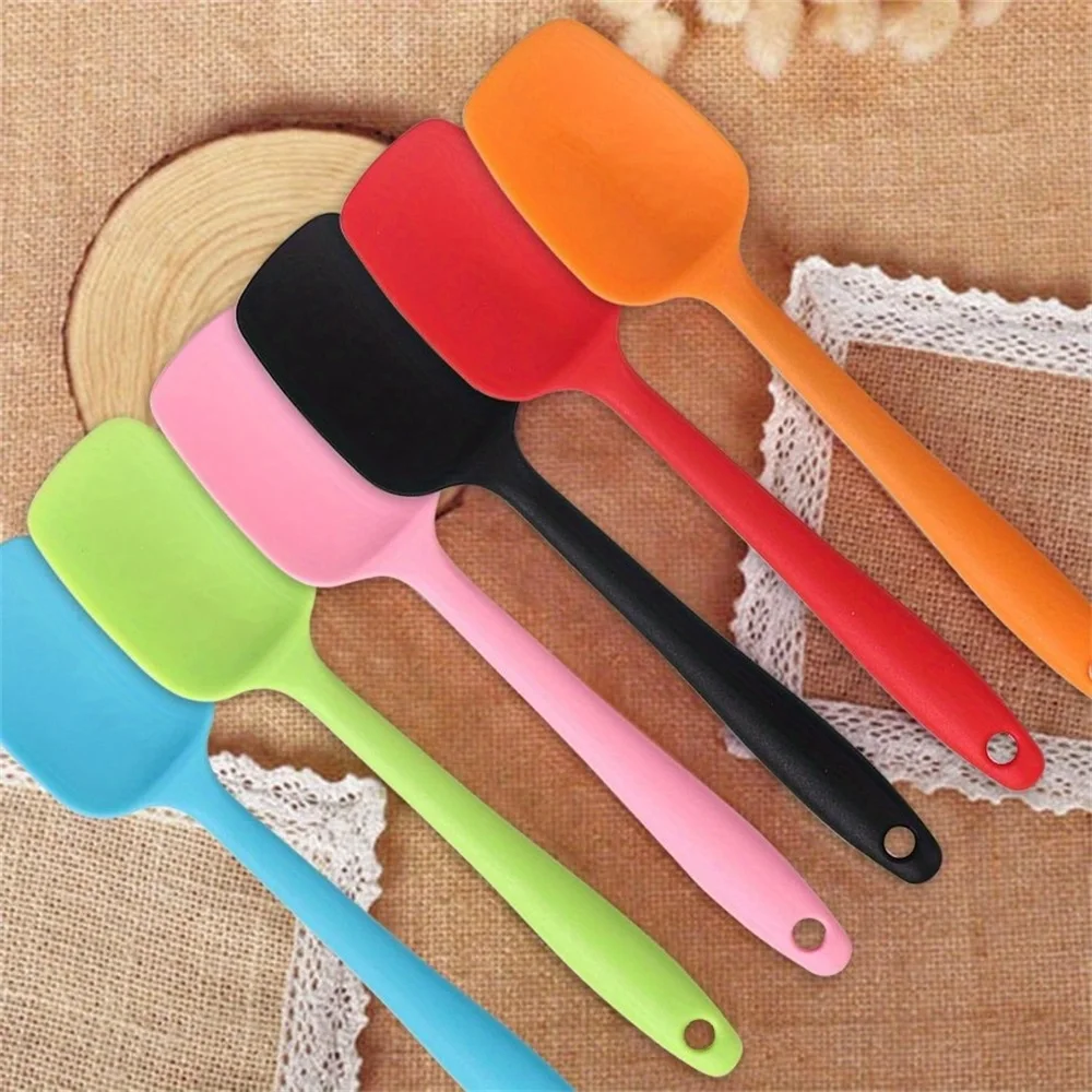 

6 Pcs Silicone Spatulas Scraper Jam Spatula High Temperature Resistant Cream Spatula Stirring And Baking Tools Kitchen Utensils