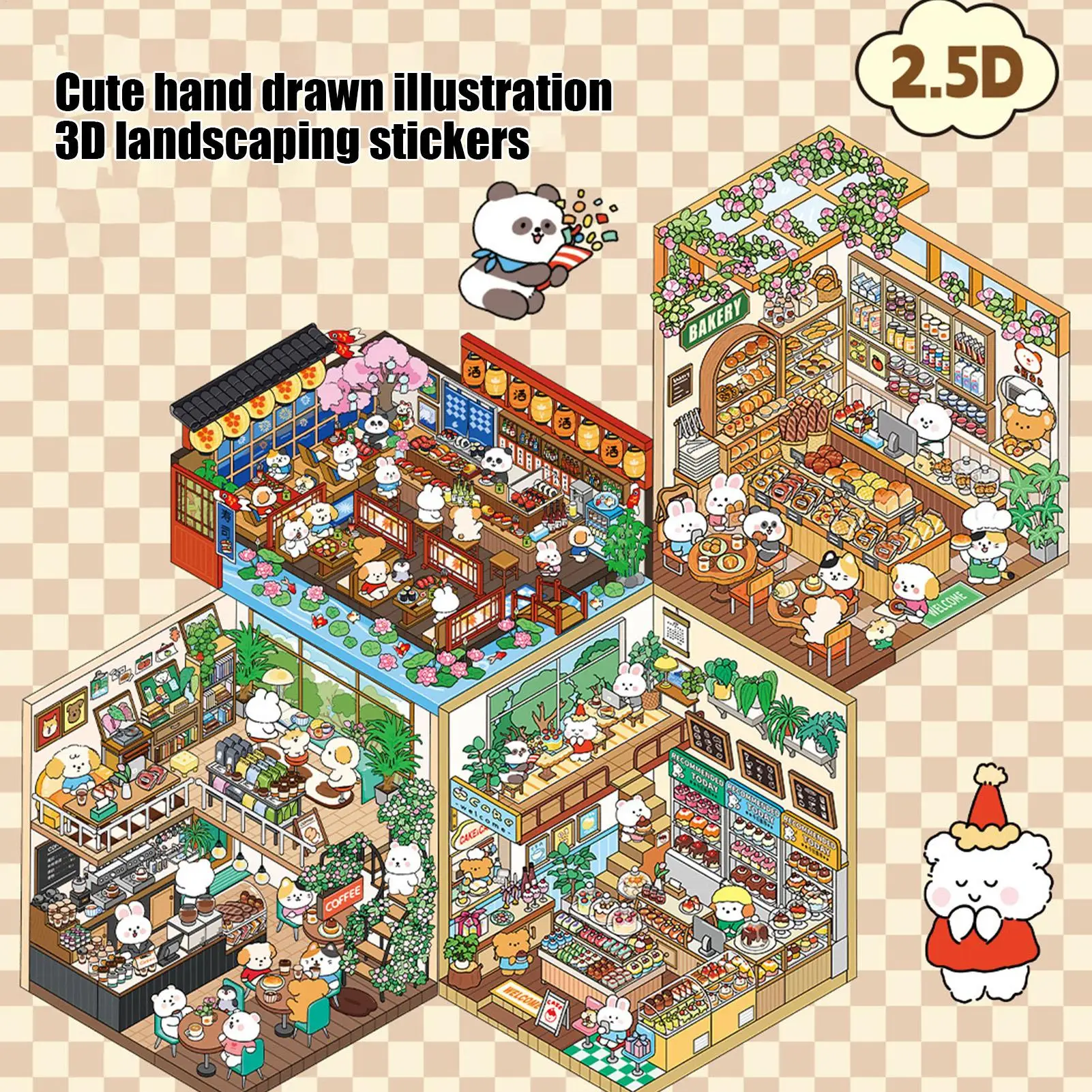 Art Craft House Making - Sticker Scenes Miniature Room Stickers Planners