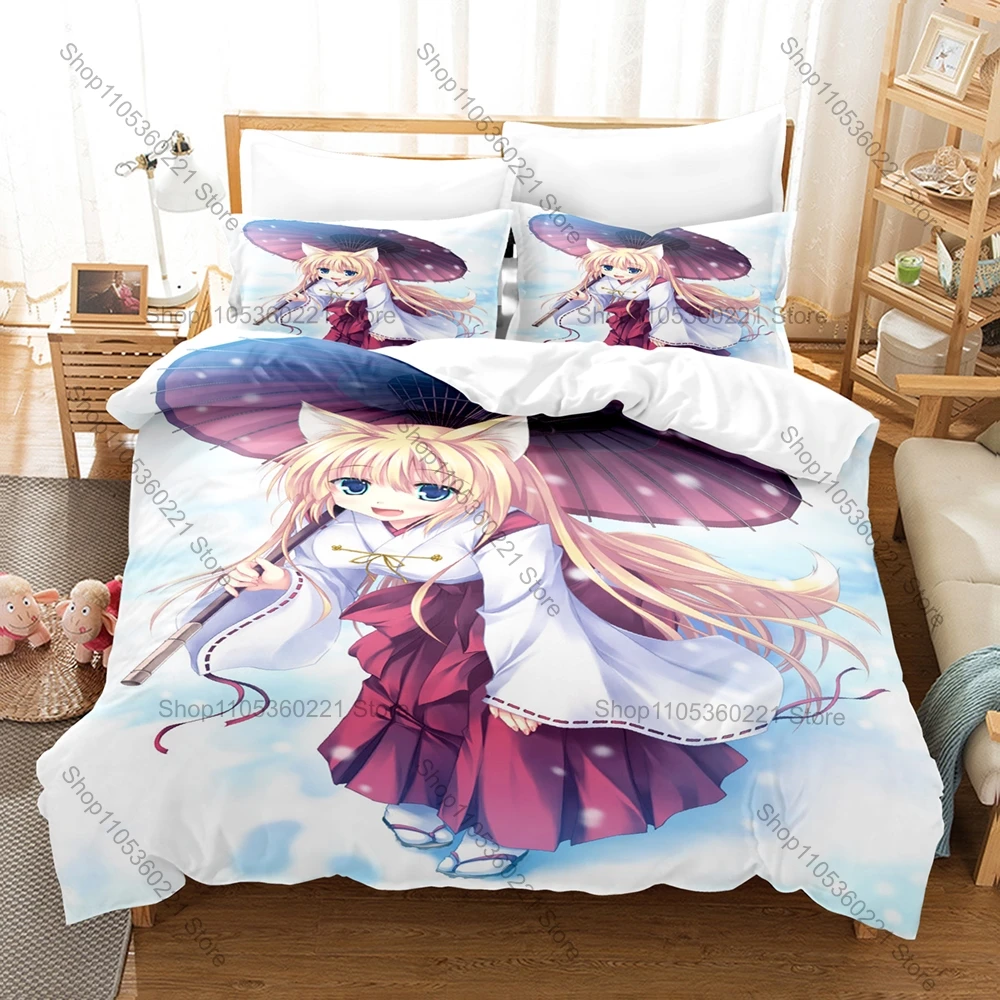 

Kitsune Manga The Helpful Fox Senko San Pattern 3 In 1 Bedding Set Quilt Cover With Two Pillowcases Comfortable Home Bedding