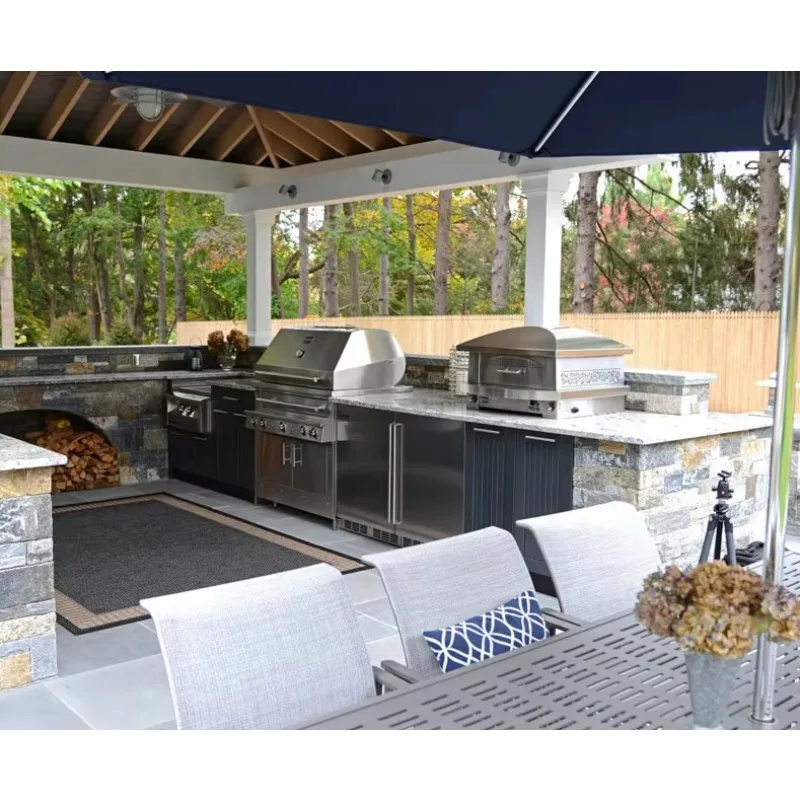 Hot Selling Outdoor Cabinet Combination Stainless Steel BBQ BBQ Sink Hinged Drawer Slide Villa