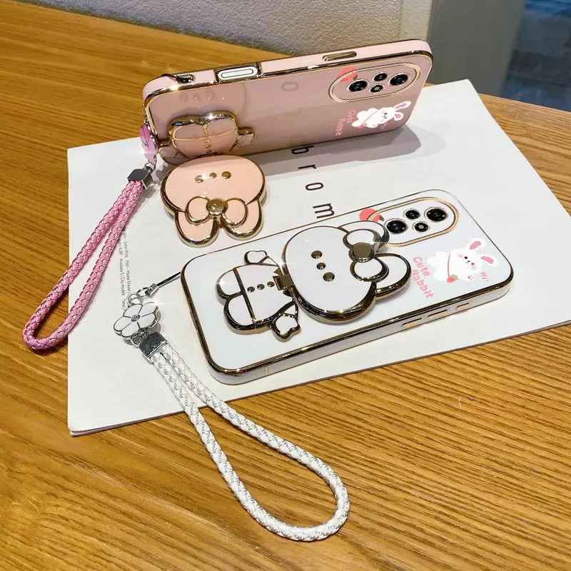 البرسيم حزام الحبل الجزرة لطيف أرنب حامل هاتف حافظة لهاتف هواوي الشرف 9X Pro 60 70 80 90 100 200 300 Pro Ultra Y9s