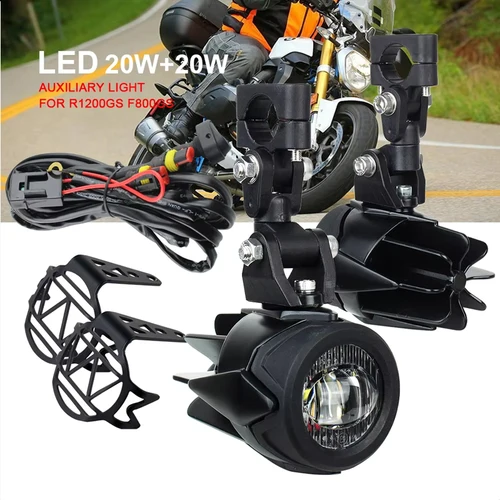Imagen 1 del producto Luces antiniebla LED para motocicleta, luces auxiliares, conjunto de lámpara más brillante de 40W para BMW R1200GS R1250GS ADV F800GS para Yamaha MT07 MT09