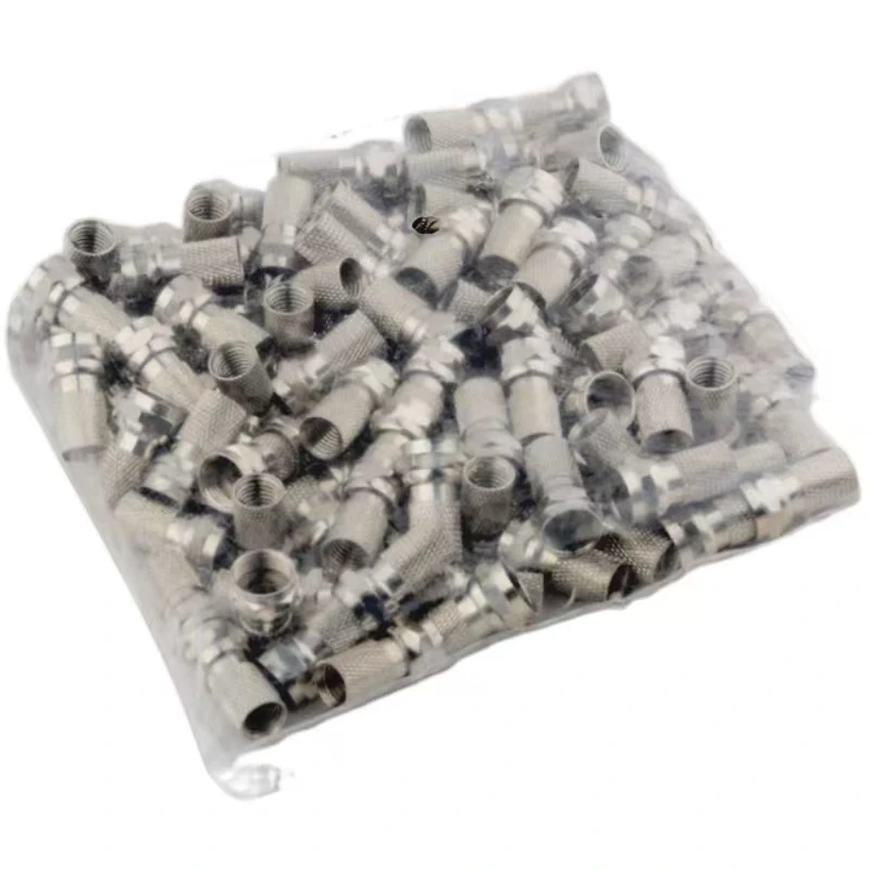 New Copper Twist On  Type Cable Connector Plugs High Quality Connector for TV Satellite Antenna Coax Cable F