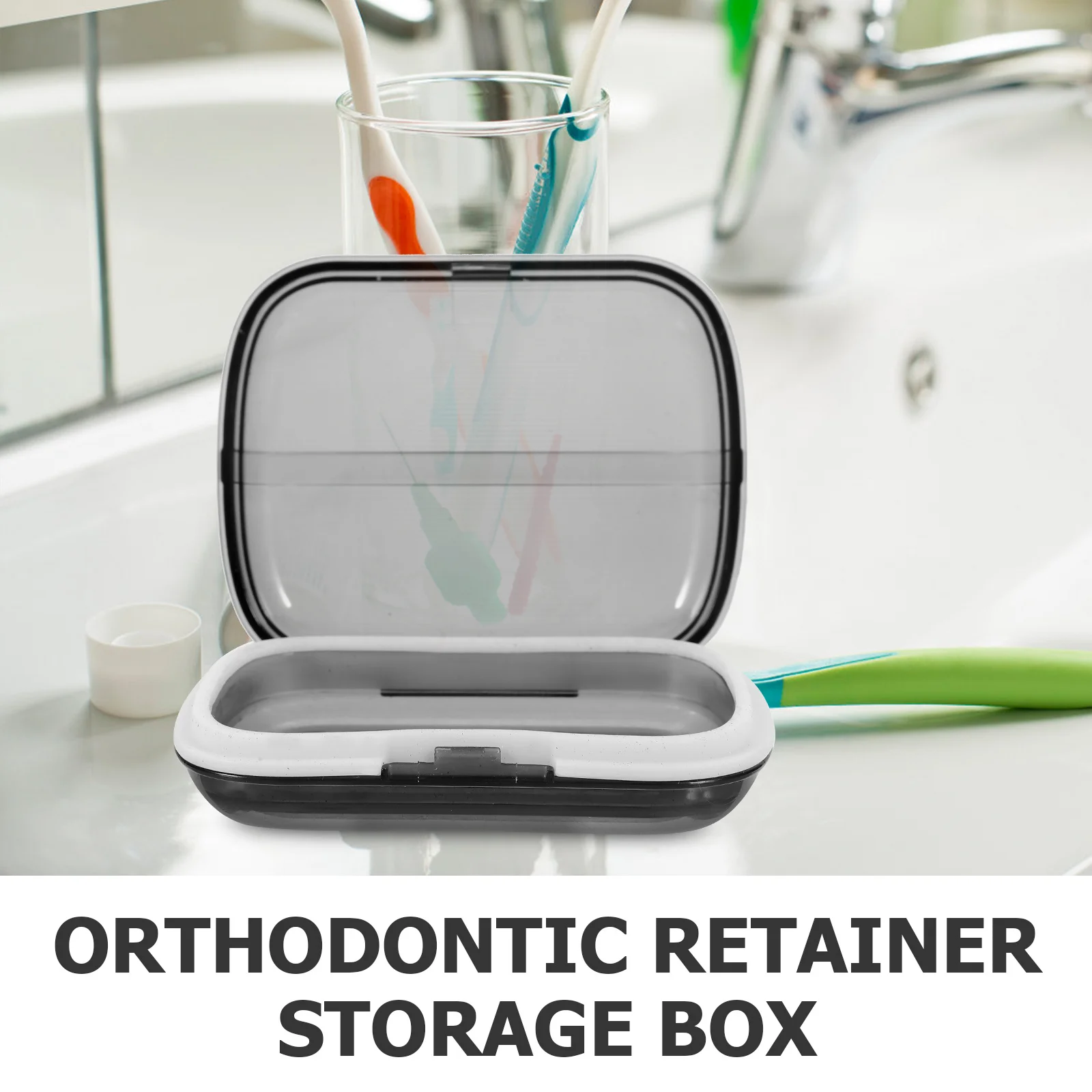 

1 set 1 Set Portable Retainer Case For Orthodontic Fixator Breathable Scratch-Proof Travel Denture Container Lightweight Secure