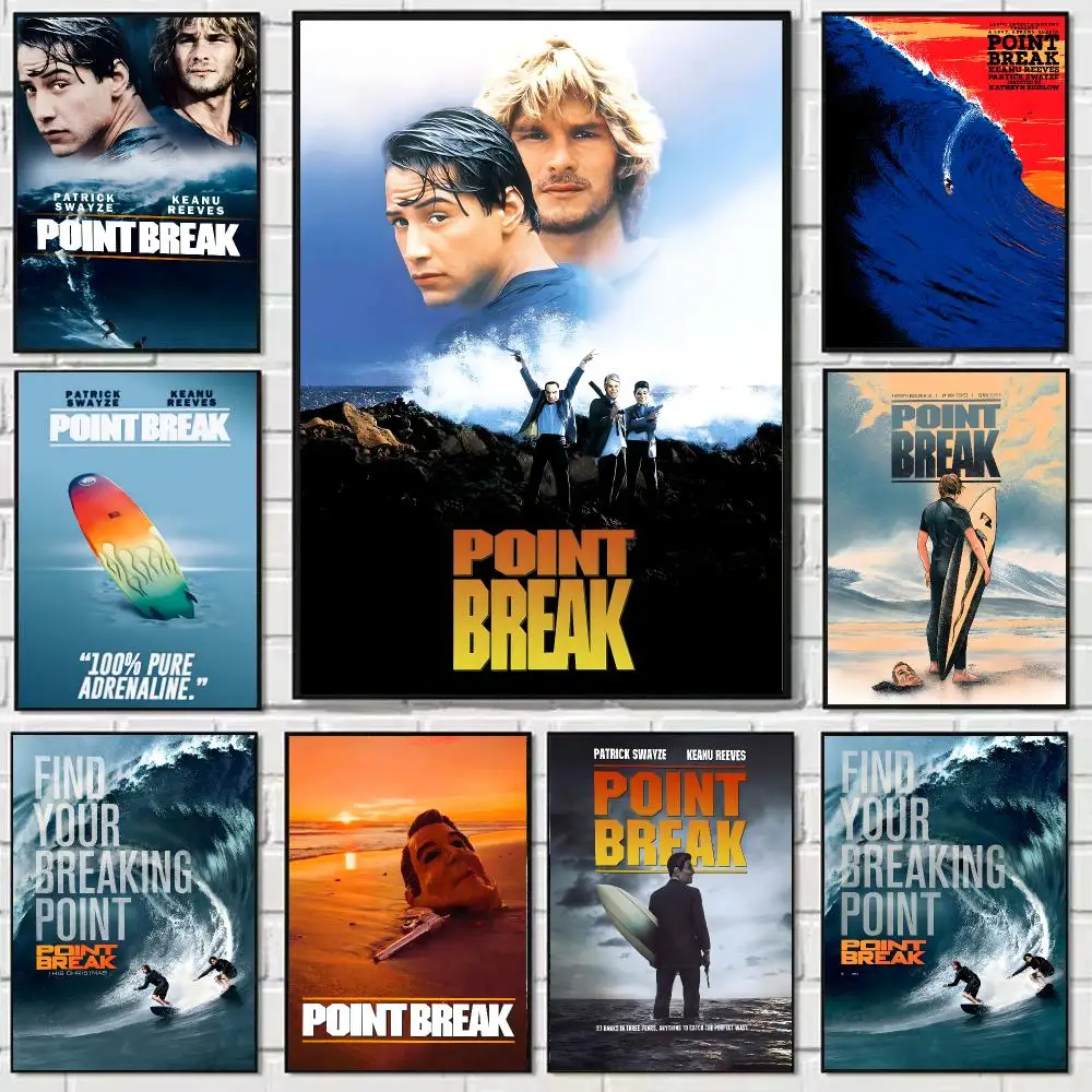 Classic Movie P-Point Break Poster Self-adhesive Art Waterproof Paper Sticker Coffee House Bar Dorm Room Wall Decor