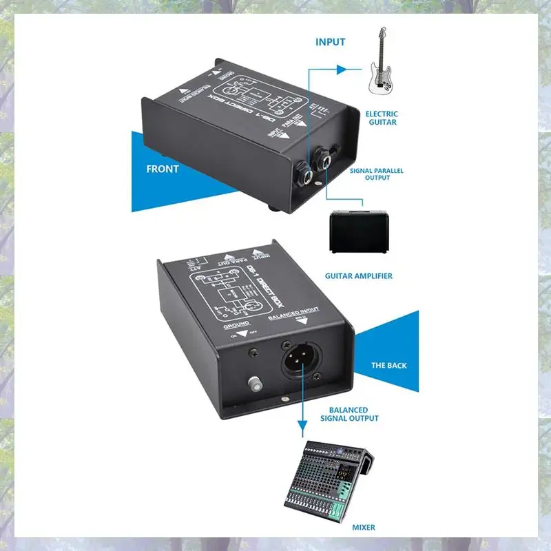 

New Arrival Passive Impedance Converter DI Effects Audio Isolator Passive DI Box DI BOX Box