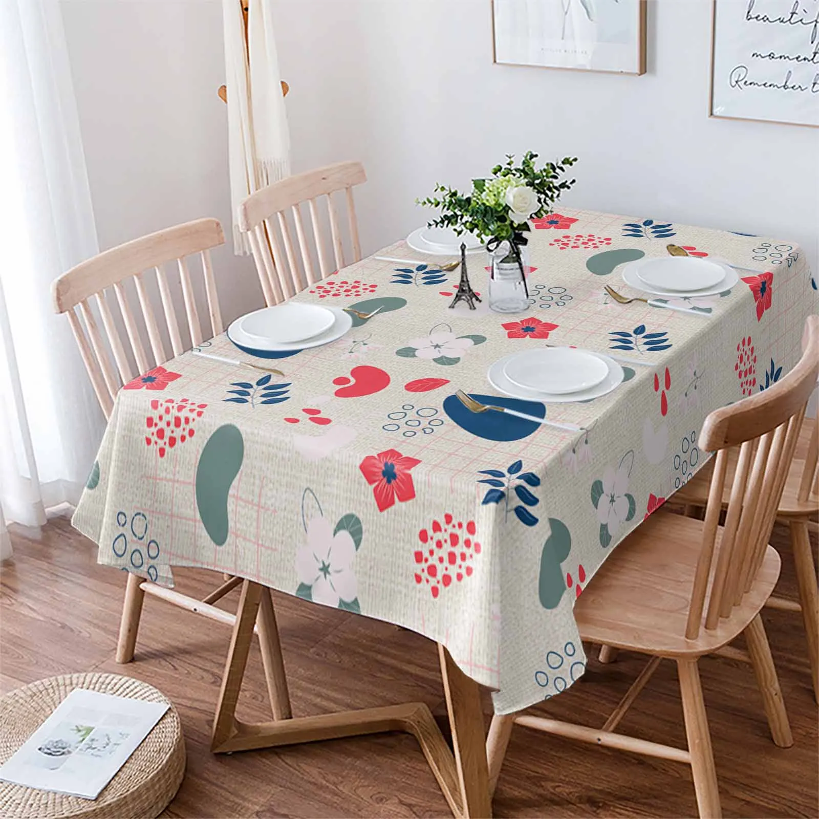 Bohemian Abstract Floral Design Waterproof Tablecloth For Table Kitchen Decorative Coffee Cuisine Party Table Cover