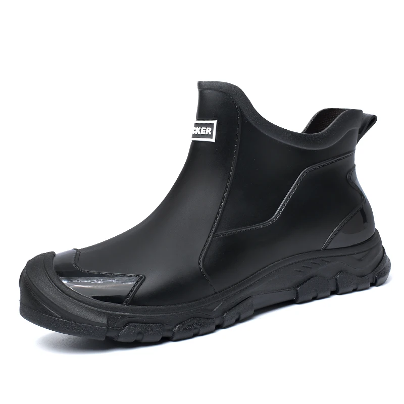 

New Large Size Men's Women's Rain boots Ankle Rain shoes Fashion Casual Waterproof Non-slip Wear-resistant Footwear men's shoes