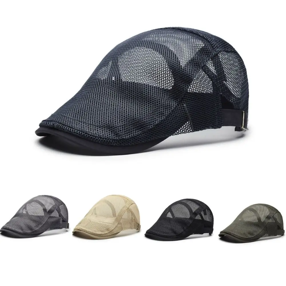 

Casual Retro Mesh Duck Tongue Hat Breathable Ultrathin Sun Visor Cap Adjustable Quick Dry UV Protection Cap Outdoor Sport