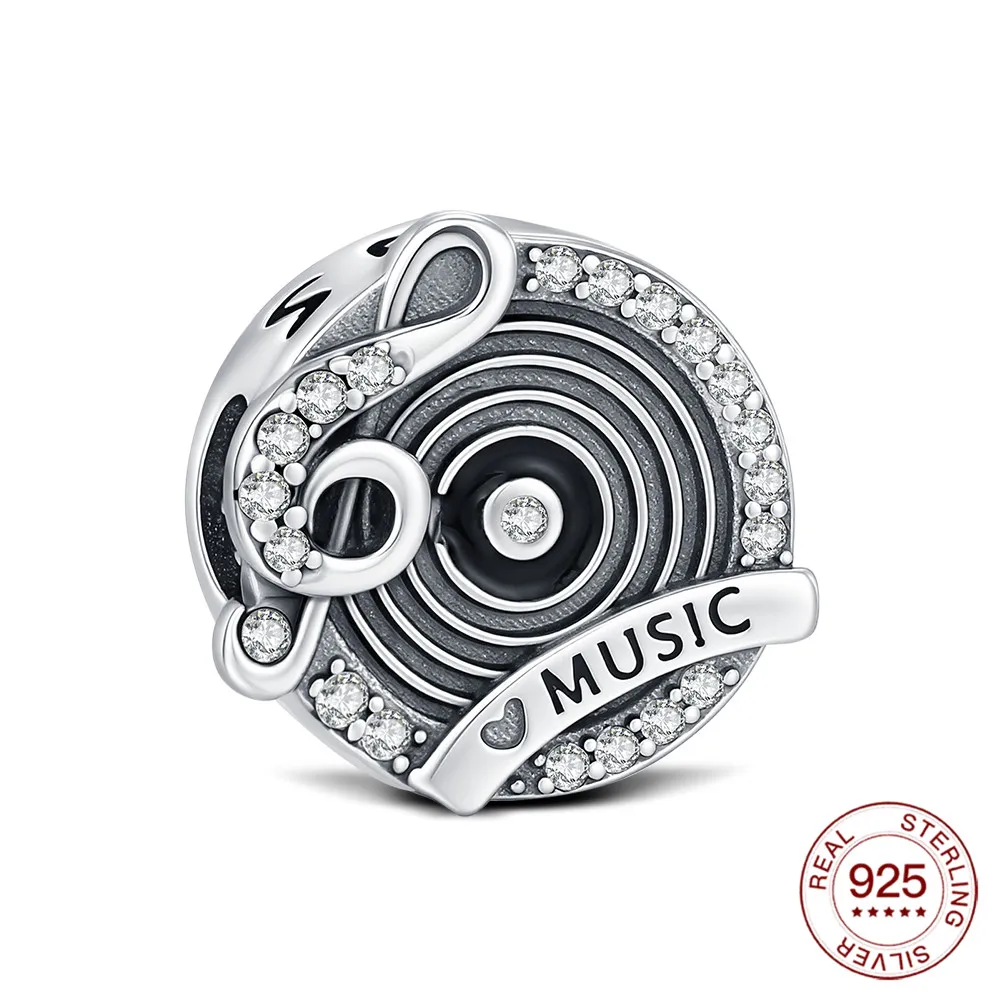 New 925 Sterling Silver Charms Musical Note Beads Pendants Fit Original Bracelet Charm DIY Jewelry Music Lover Gifts For Woman