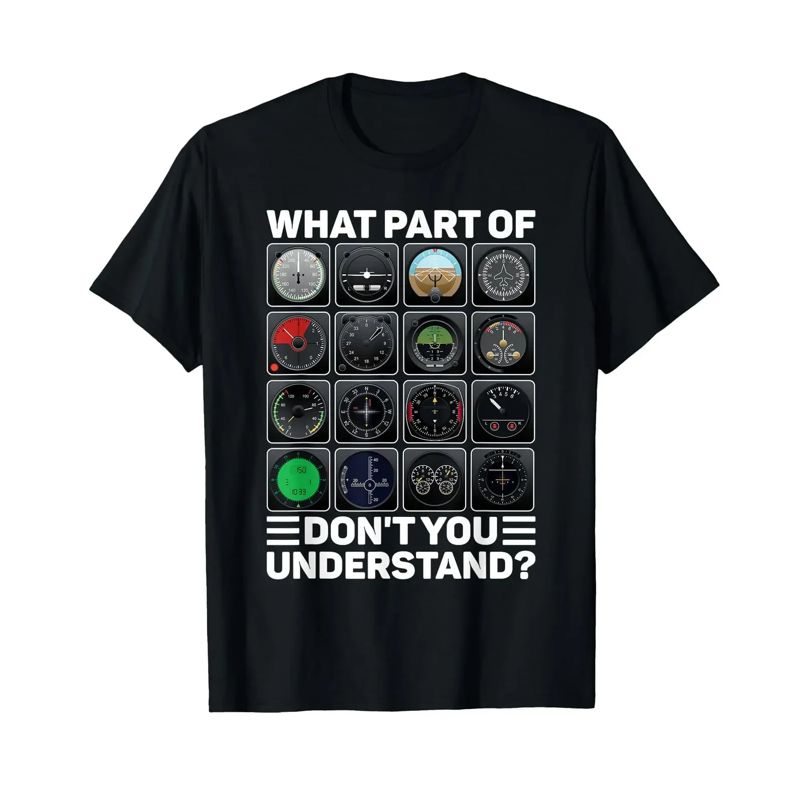 Airline Aircraft Airplane Pilot Tools Instruments Indicators T Shirt Small vintage Washed Stretched Comfortable