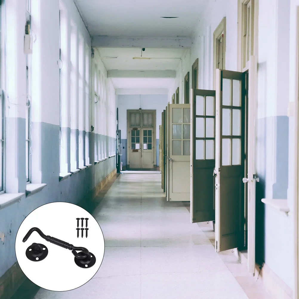 

Stainless Steel Door Latch Lock Solid Gate Window Hook Security Barn Lock Durable Coated Easy Install For Home