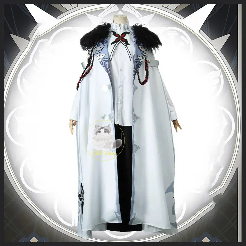 Game Genshin Impact The Knave Arlecchino Cosplay Costume Arlecchino Cloak Wig Coat Eleven Fatui Harbingers Cosplay Clothes