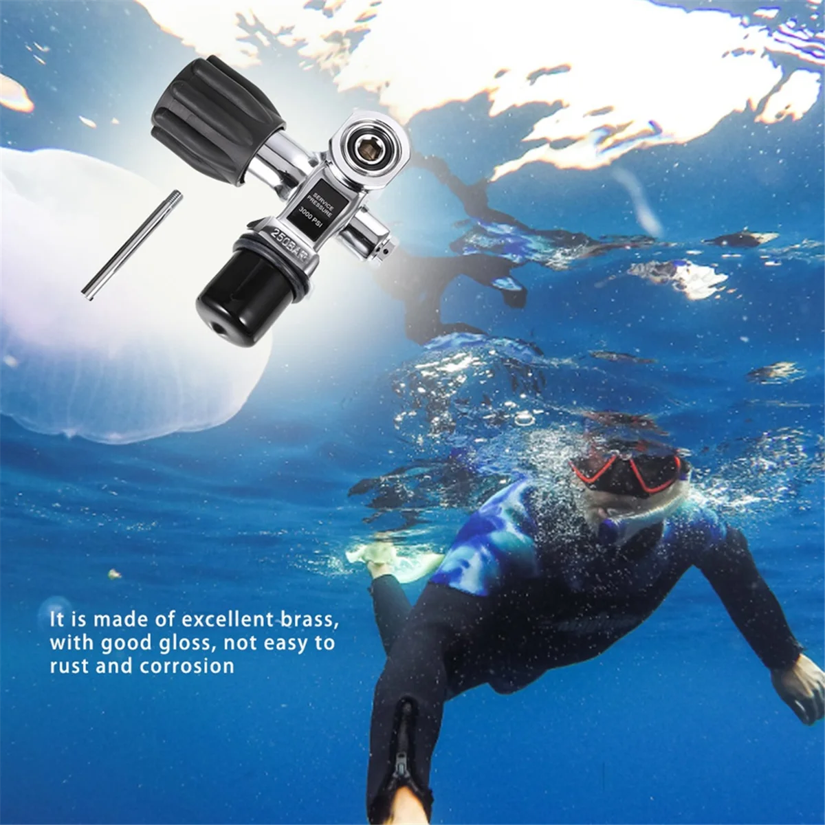 Lo-ok Scuba Diving Oxygen Bottle Head Valve Cylinder High Pressure Bottles Valves Dive DIN/Yoke Tank Valve 3/4 Inch - 14 NPSM