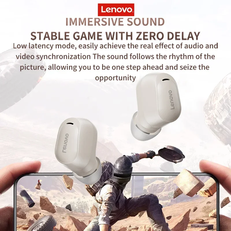 Lenovo EA200 Earphone Wireless Bluetooth 5.4 Headphone HiFi Stereo Translucent Charging BinHeadset for Android iOS Win System