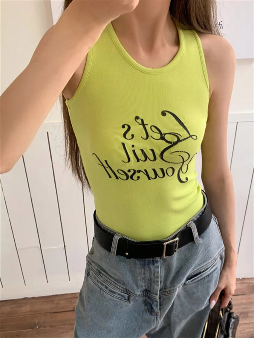 PLAMTEE Chic Tank Tops Women Slim Sexy Fashion Spring New 2024 All Match Casual Camping High Street Skinny Summer Camis