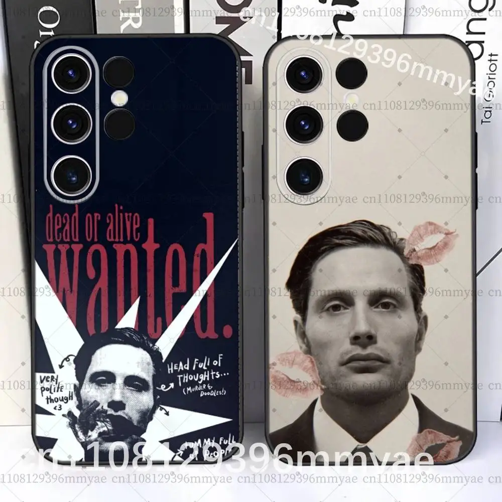H-Hannibal L-Lecter Phone Case For Samsung S26,S25,S24,Ultra,S20,S30,Plus,S22,S23,Ultra,Plus,5G Soft Black