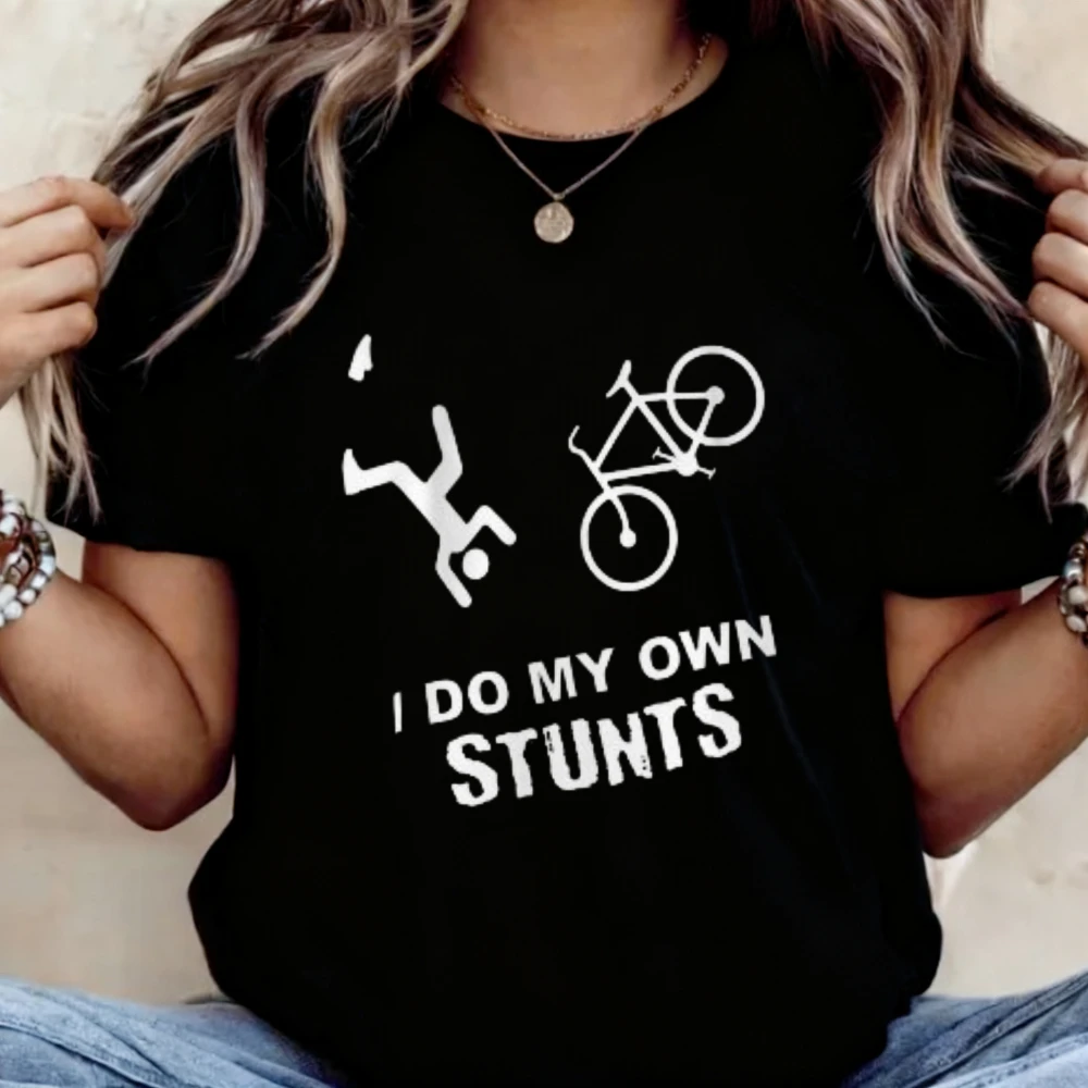 Classic T-Shirt for I Do My Own Stunts Cotton Men's Tshirt Funny Cycling Fail Humor Unisex Casual Shirt Fashion Sweatshirt