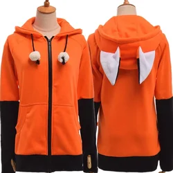 Y2K Kleidung Mit Kapuze Jacken Für Frauen Warme Orange Sweatshirt Cosplay Hoodies Top Streetwear Winter Casual Mode Ropa de Mujer