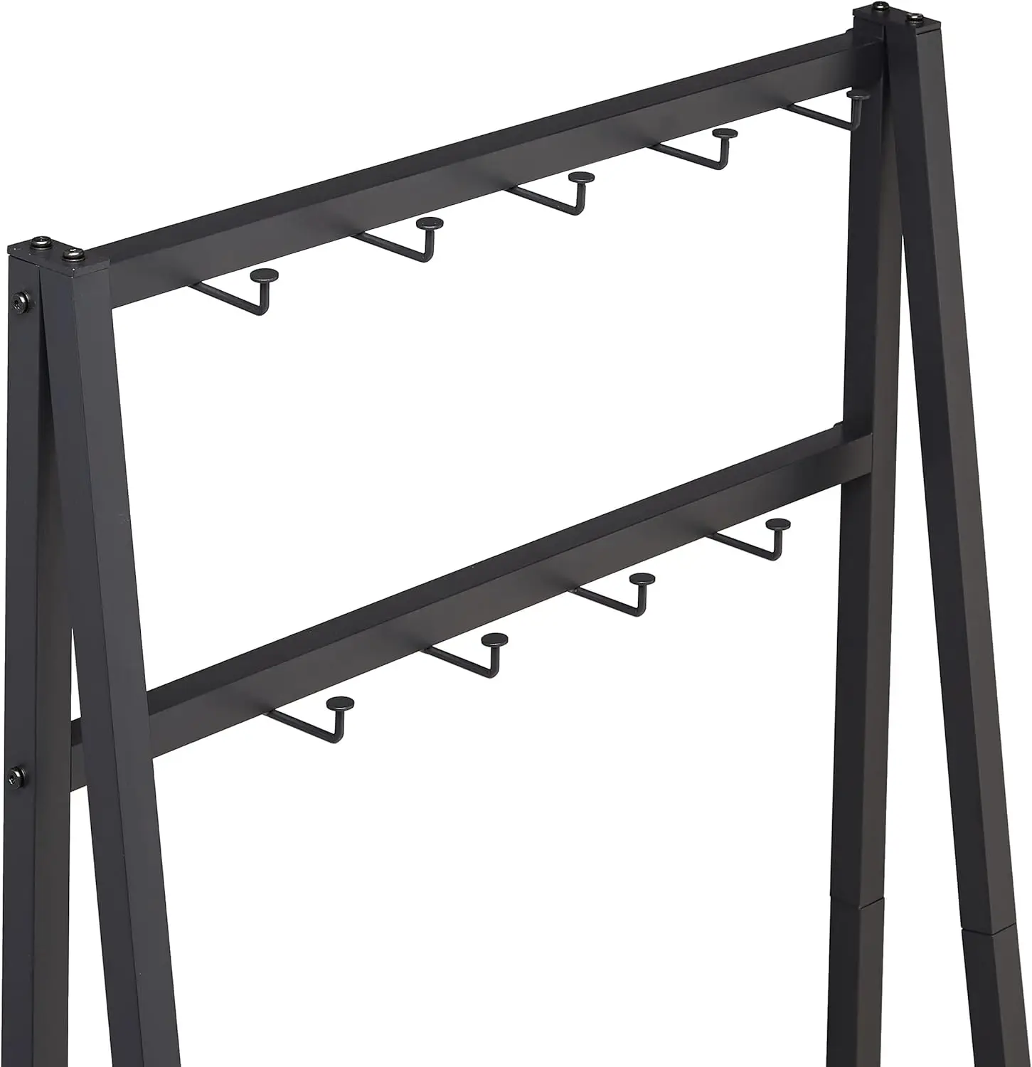 Cabide de 9 ganchos com prateleira para sapatos, organizador de entrada preto 27,6 x 13 x 69 polegadas