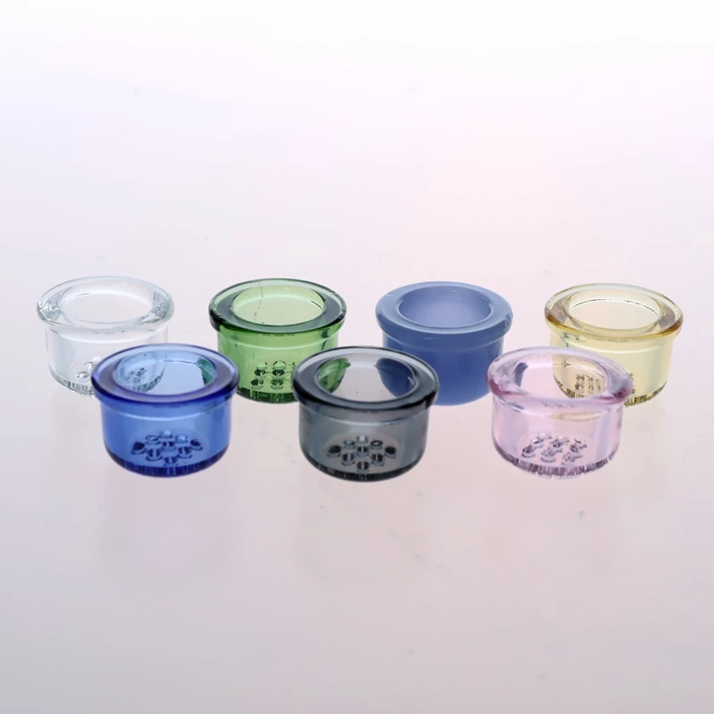 Retail 10Pcs/Box 9 Hole Mini Clear Glass Bowl Insert/Replacement Glass Bowl/Silicone Smoking Bowl for Pipes Replacement Screens