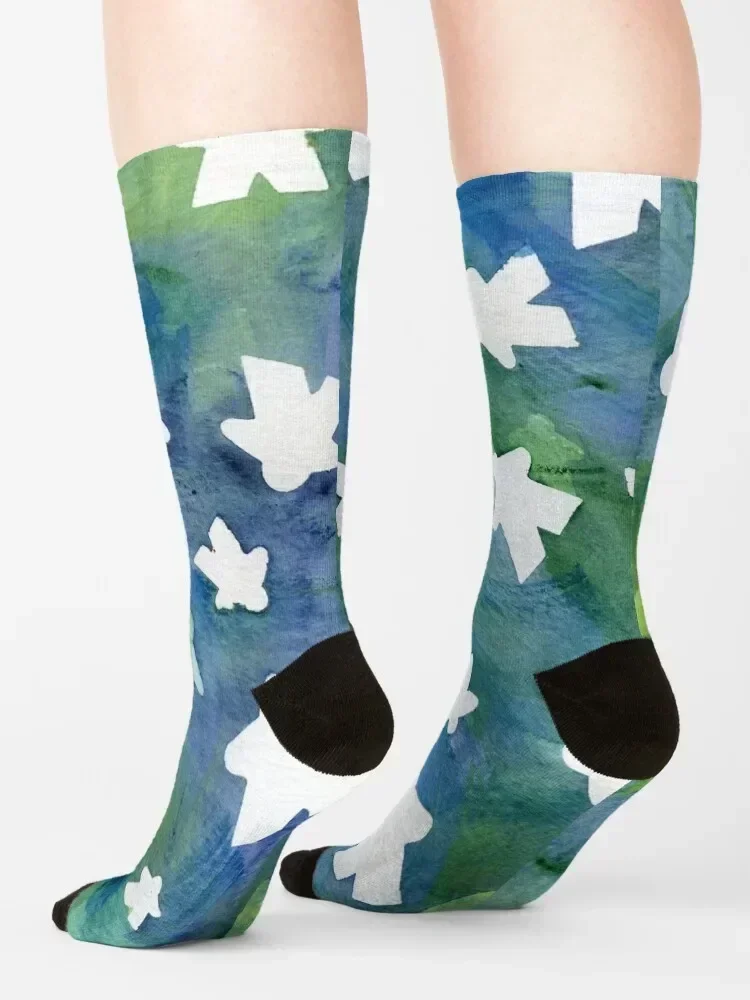 الأزرق Meeple الناس مجردة المائية | جوارب ليلية من Game جوارب متحركة جوارب رياضية فاخرة للرجال والنساء #4