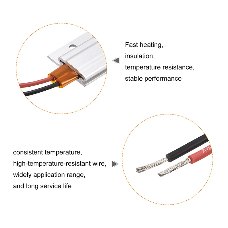 PTC Heating Element 48V 24V 12V 220C Constant Thermostat Thermistor Air Heated Sensor for Heating Egg Incubator Aluminum Shell